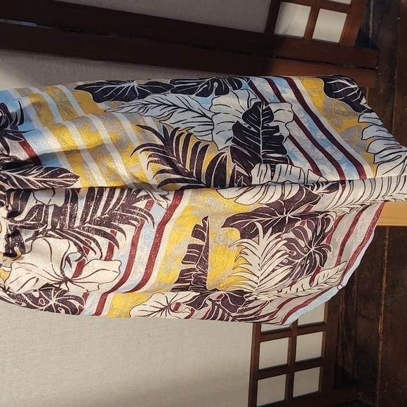 H&M Sparkly Monstera / Plant Pattern Uneven Stripes Mini Dress Sz 4 NWT - Picture 5 of 11